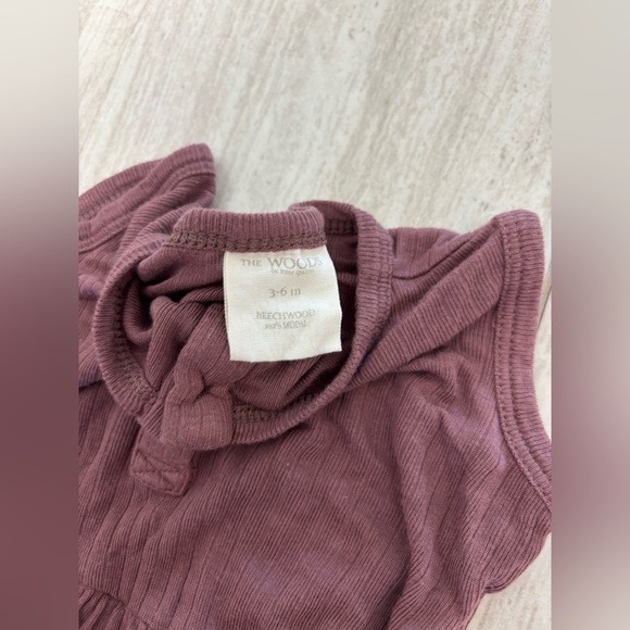 The Woods Kate Quinn Baby Girl Purple Romper Dress One Piece Size 3-6 Months Rib - Picture 2 of 3